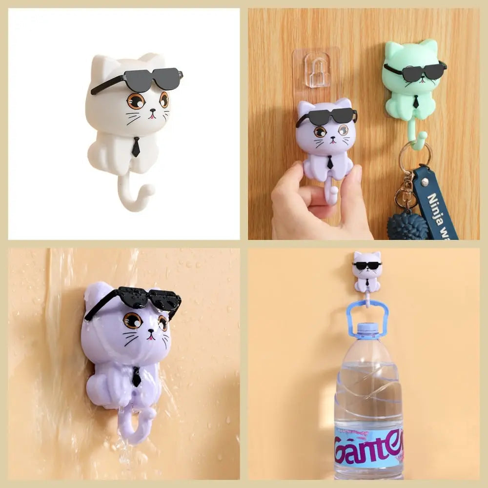 Key hook cat with sunglasses – Stylish for hallway & kitchen
