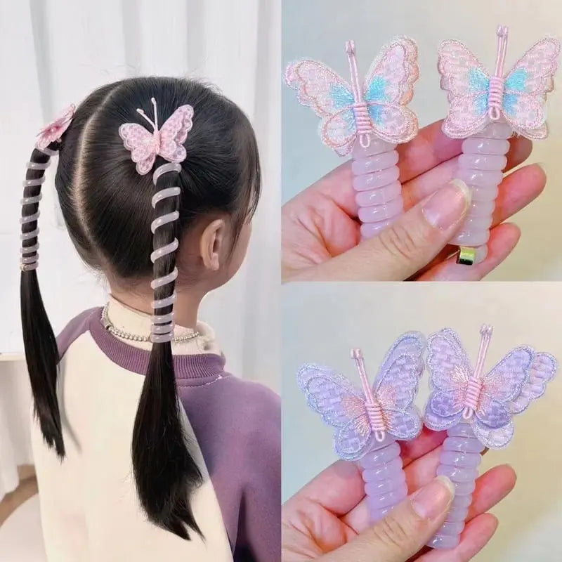 Butterfly hair ties in spiral design – sweet gift for daughter & granddaughter