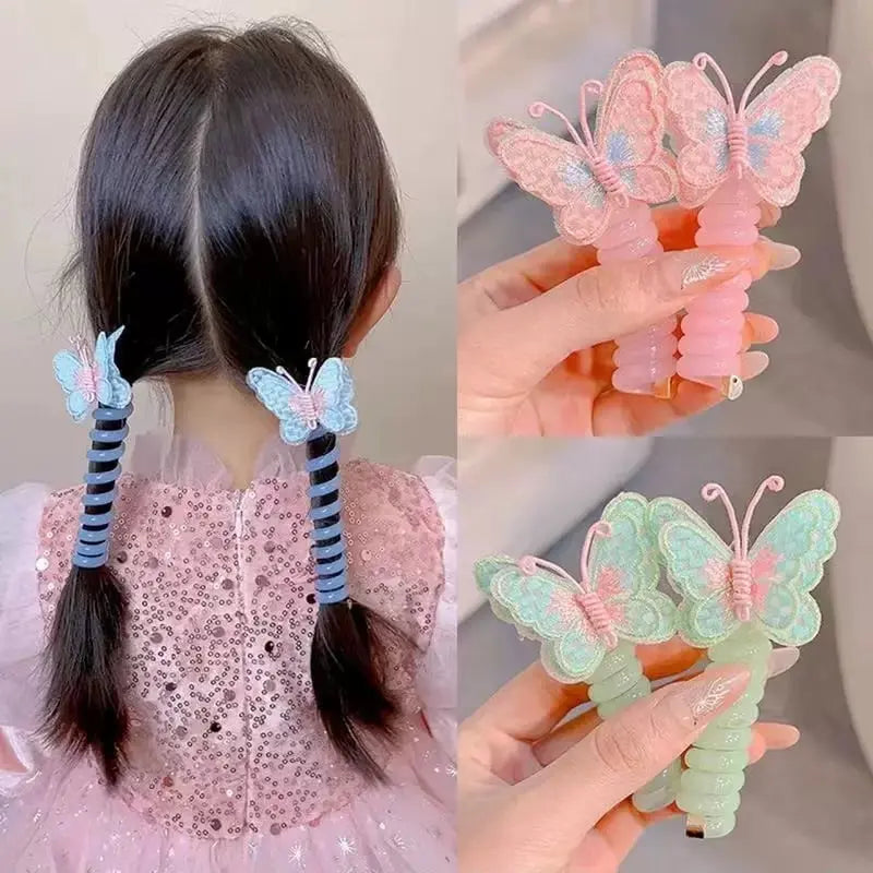 Butterfly hair ties in spiral design – sweet gift for daughter & granddaughter
