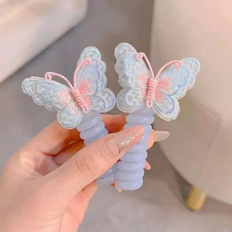 Butterfly hair ties in spiral design – sweet gift for daughter & granddaughter