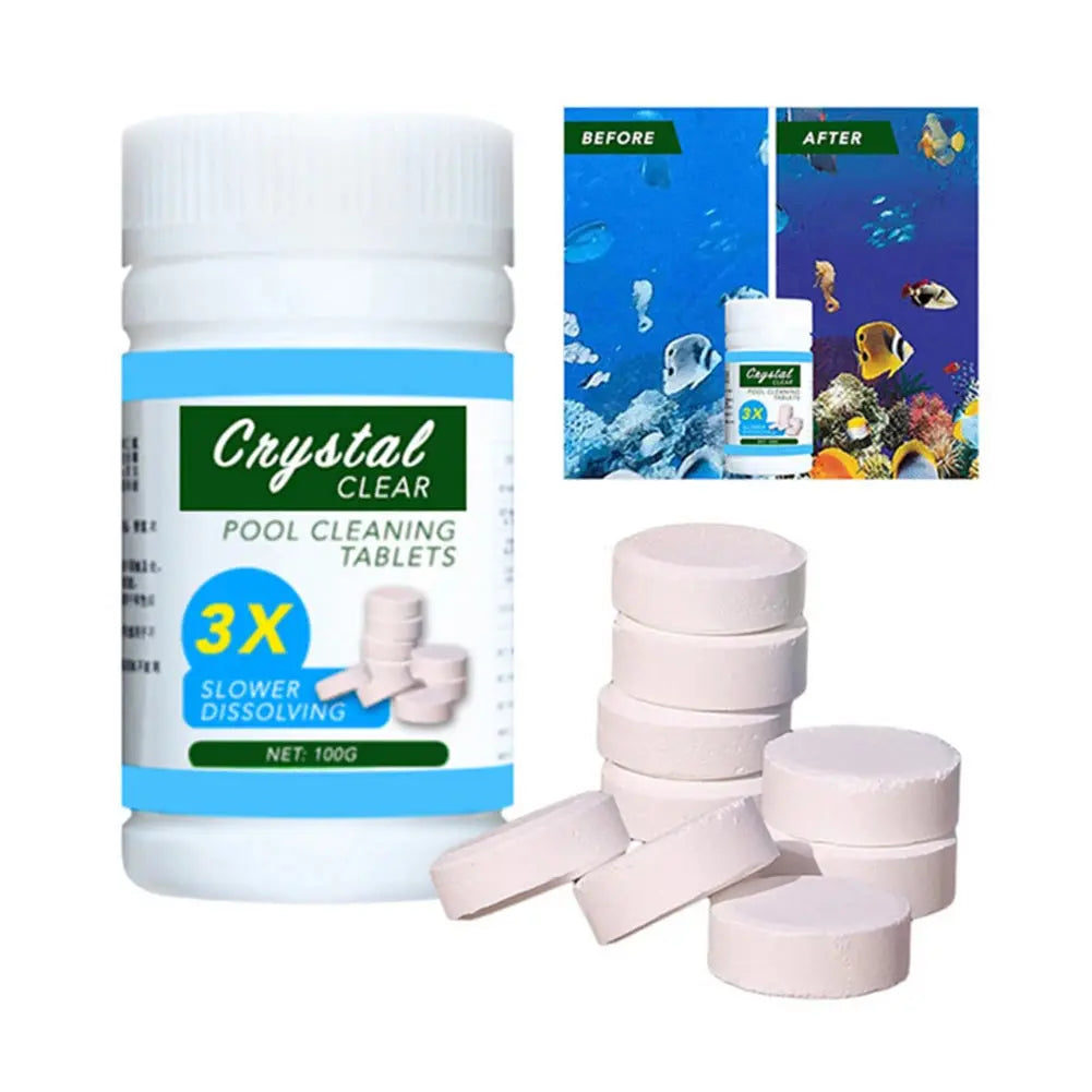 Quick-dissolving cleaning tablets for garden pools