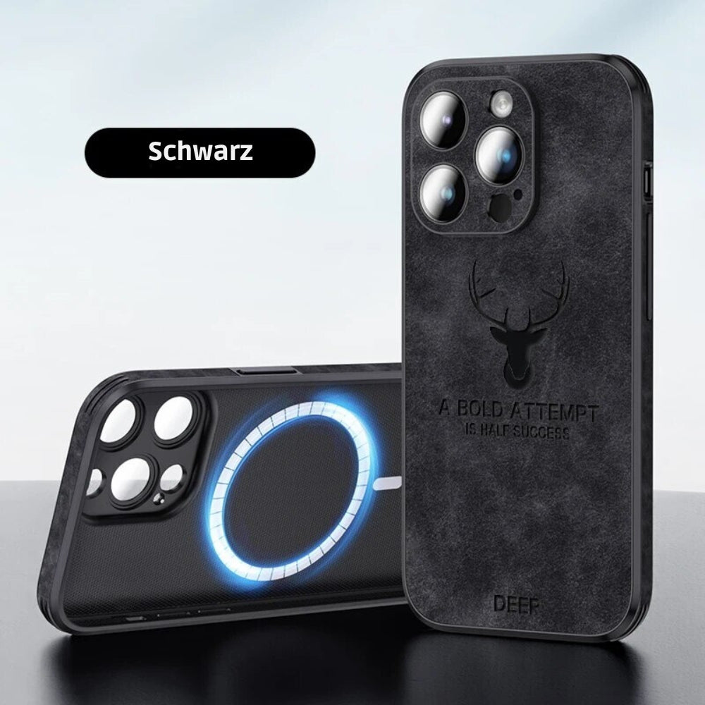 Deer - Luxury Leather iPhone Case with Stylish Design and Shockproof Protection