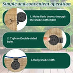 Heavy-duty sunshade clamps for stable net attachment