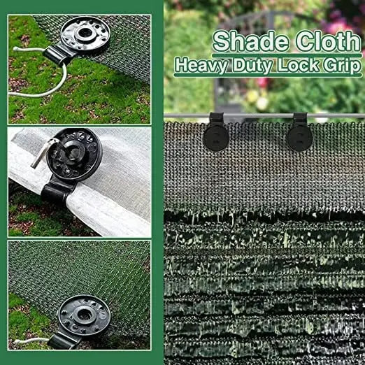 Heavy-duty sunshade clamps for stable net attachment