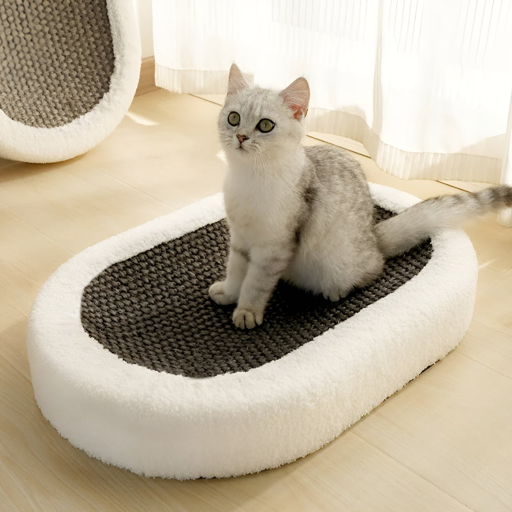 Luxury Cat Bed with Scratching Surface – Plush 2-in-1 Cat Furniture