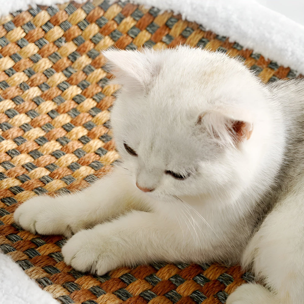 Luxury Cat Bed with Scratching Surface – Plush 2-in-1 Cat Furniture