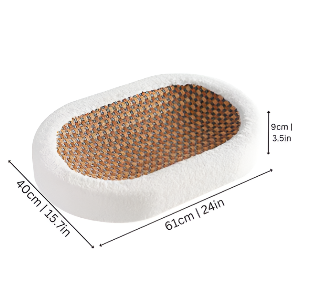Luxury Cat Bed with Scratching Surface – Plush 2-in-1 Cat Furniture
