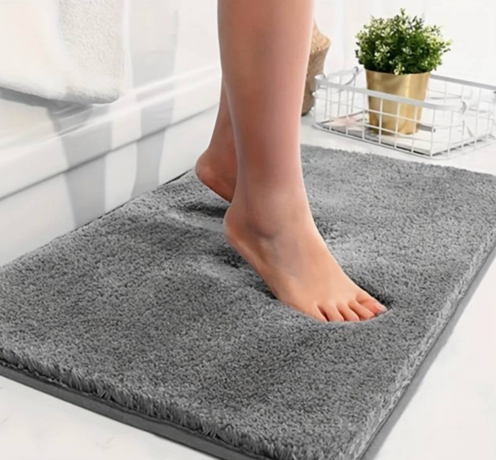Thick microfiber bath mat - Soft, absorbent, non-slip - Perfect for bathroom and bedroom