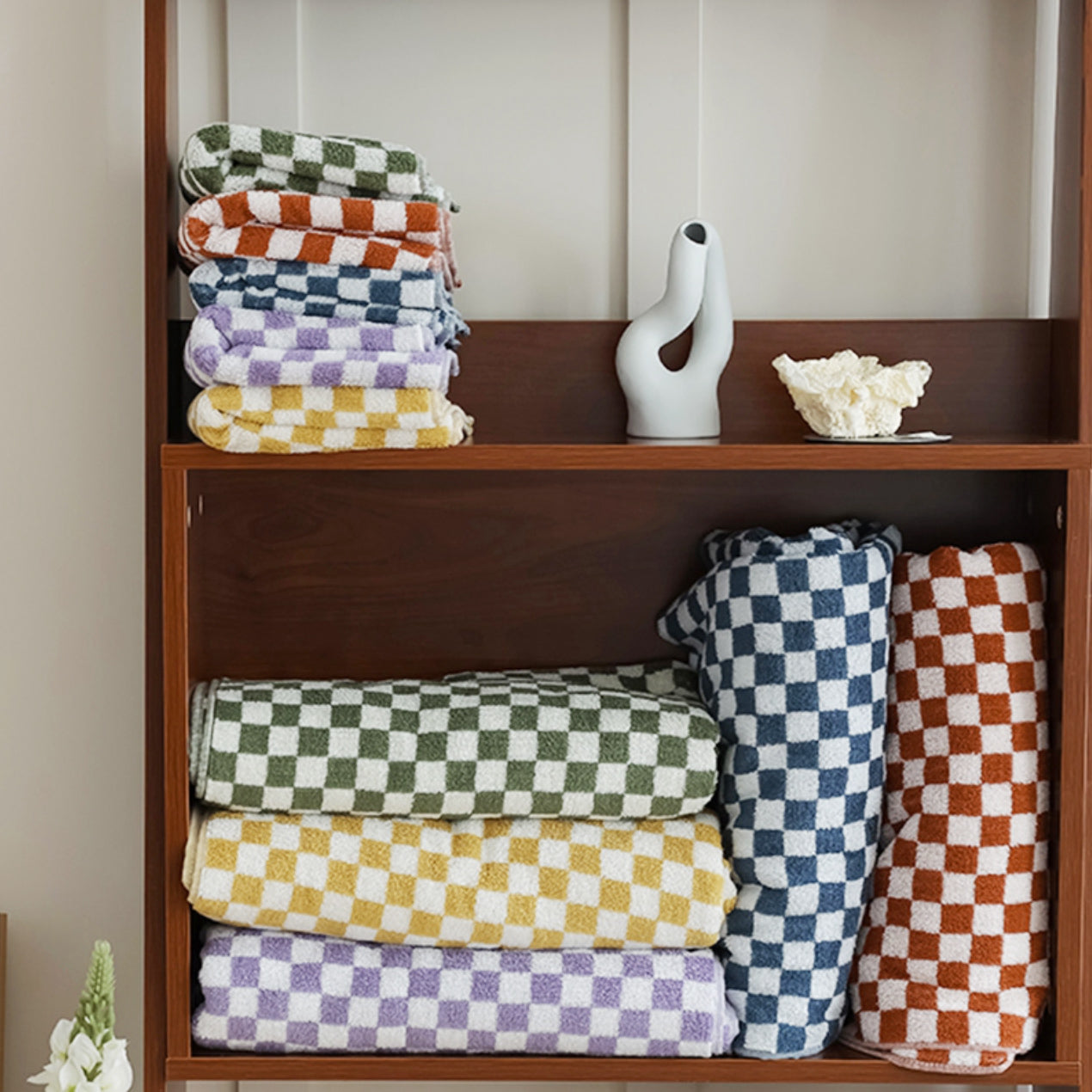Colourful Checkerboard & Stripe Towels