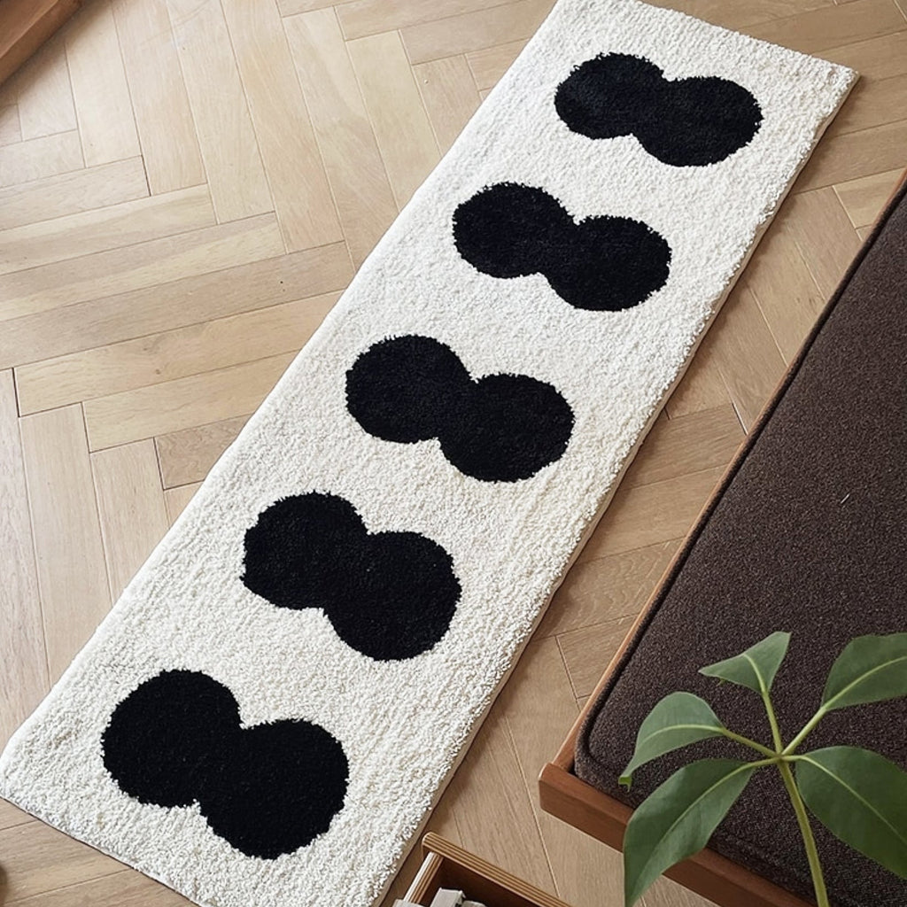 Black & White Abstract Narrow Rug