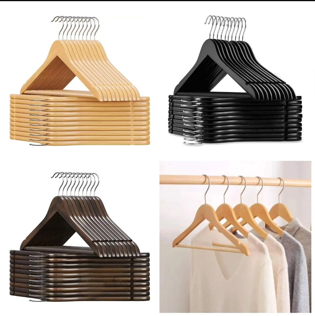 10 pieces wooden coat hangers