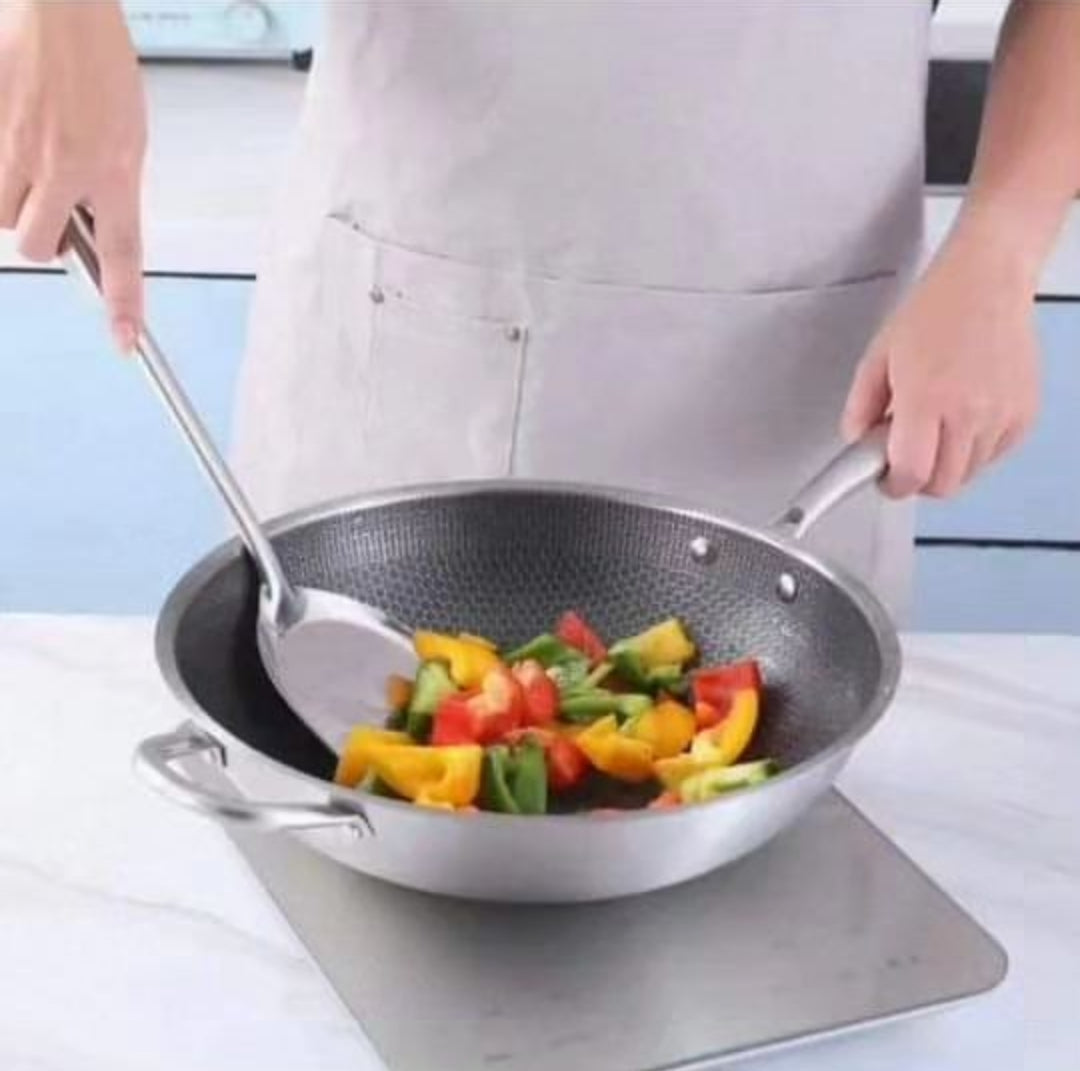 Wok pan without lid