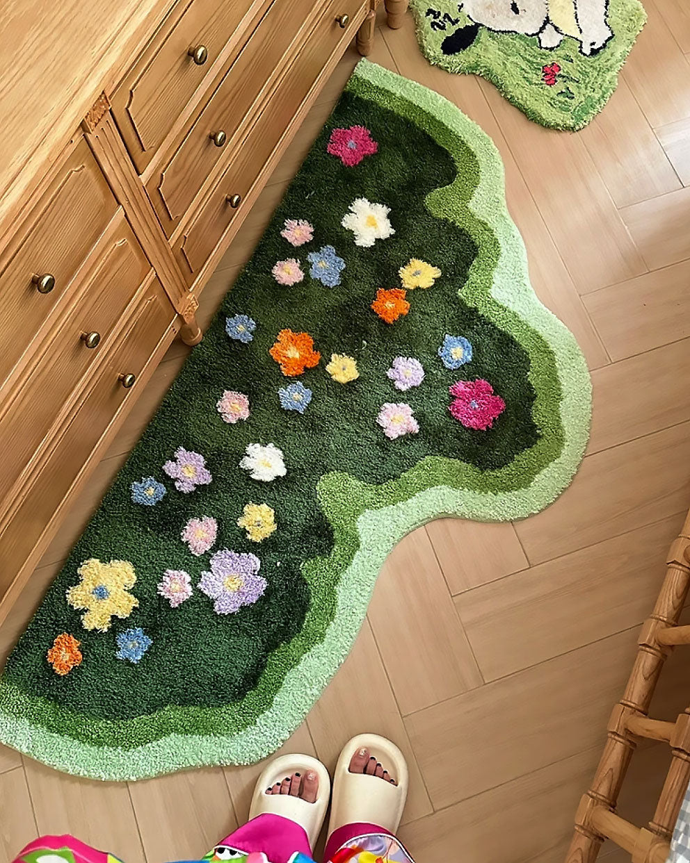 Moss and Floral Garden Rug