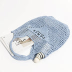 Net straw crochet beach bag