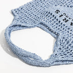 Net straw crochet beach bag