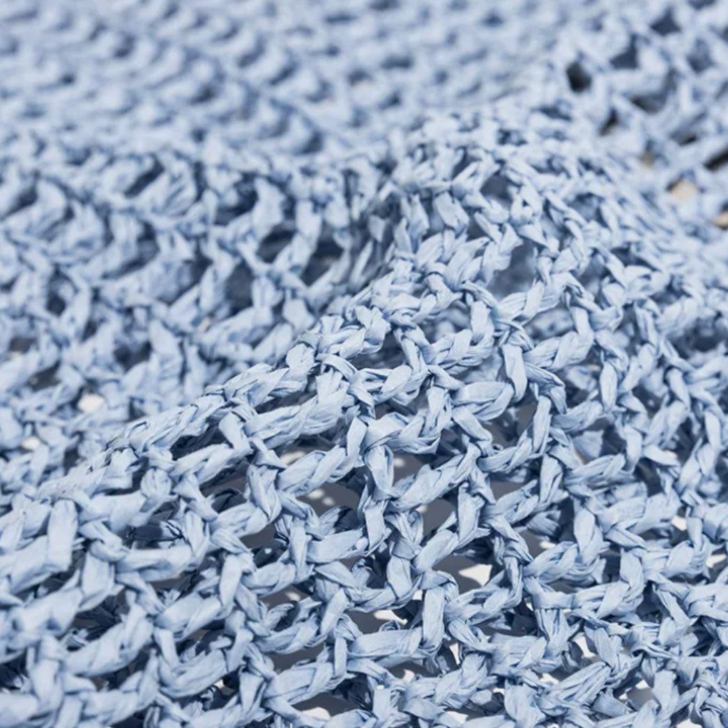 Net straw crochet beach bag