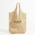 Net straw crochet beach bag