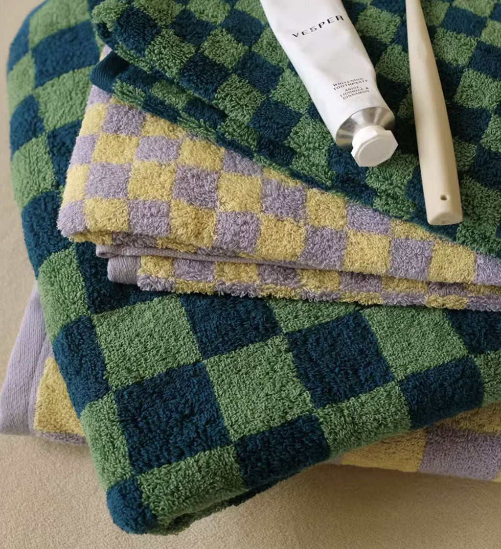 Checkerboard Cotton Towel