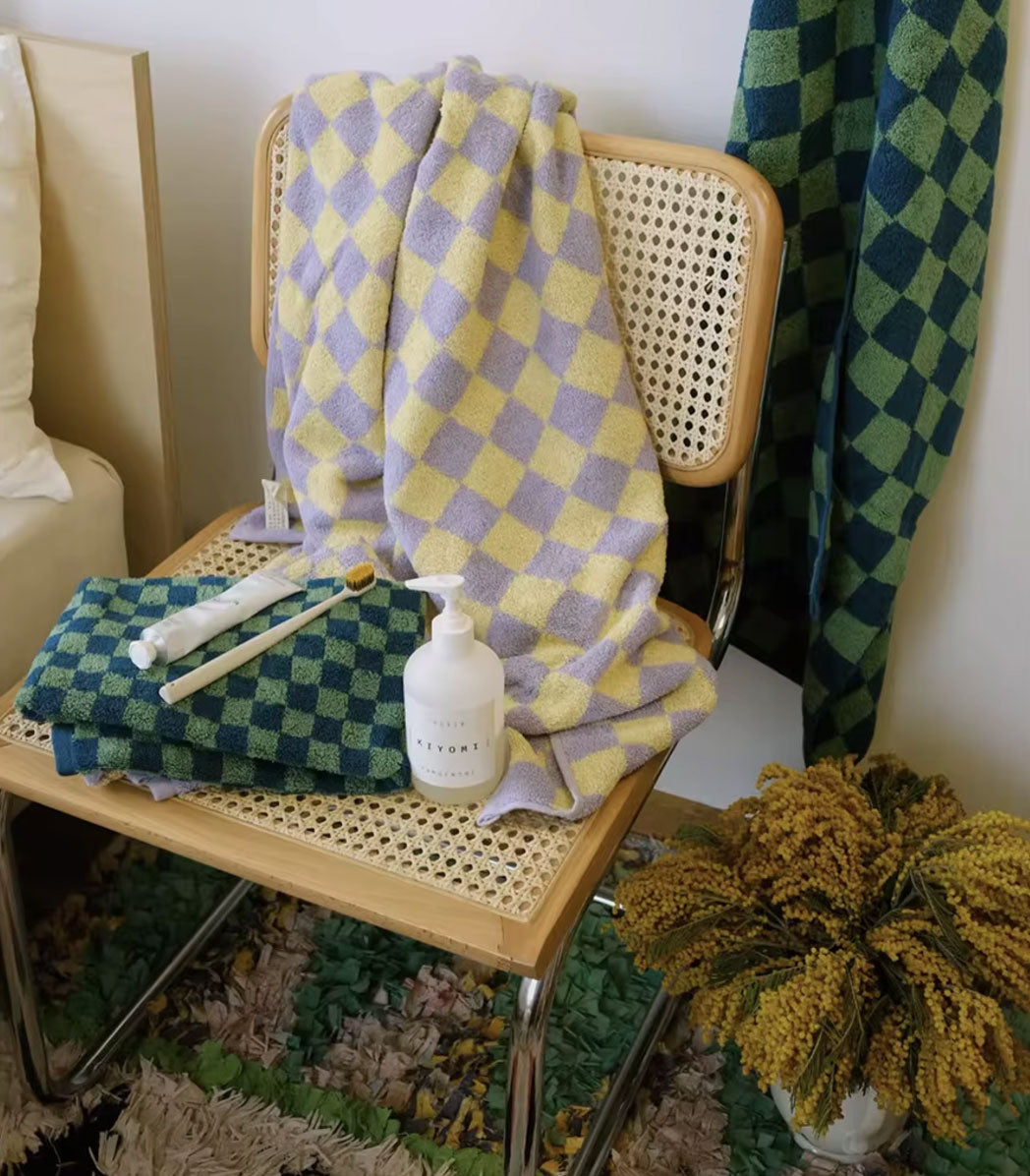 Checkerboard Cotton Towel