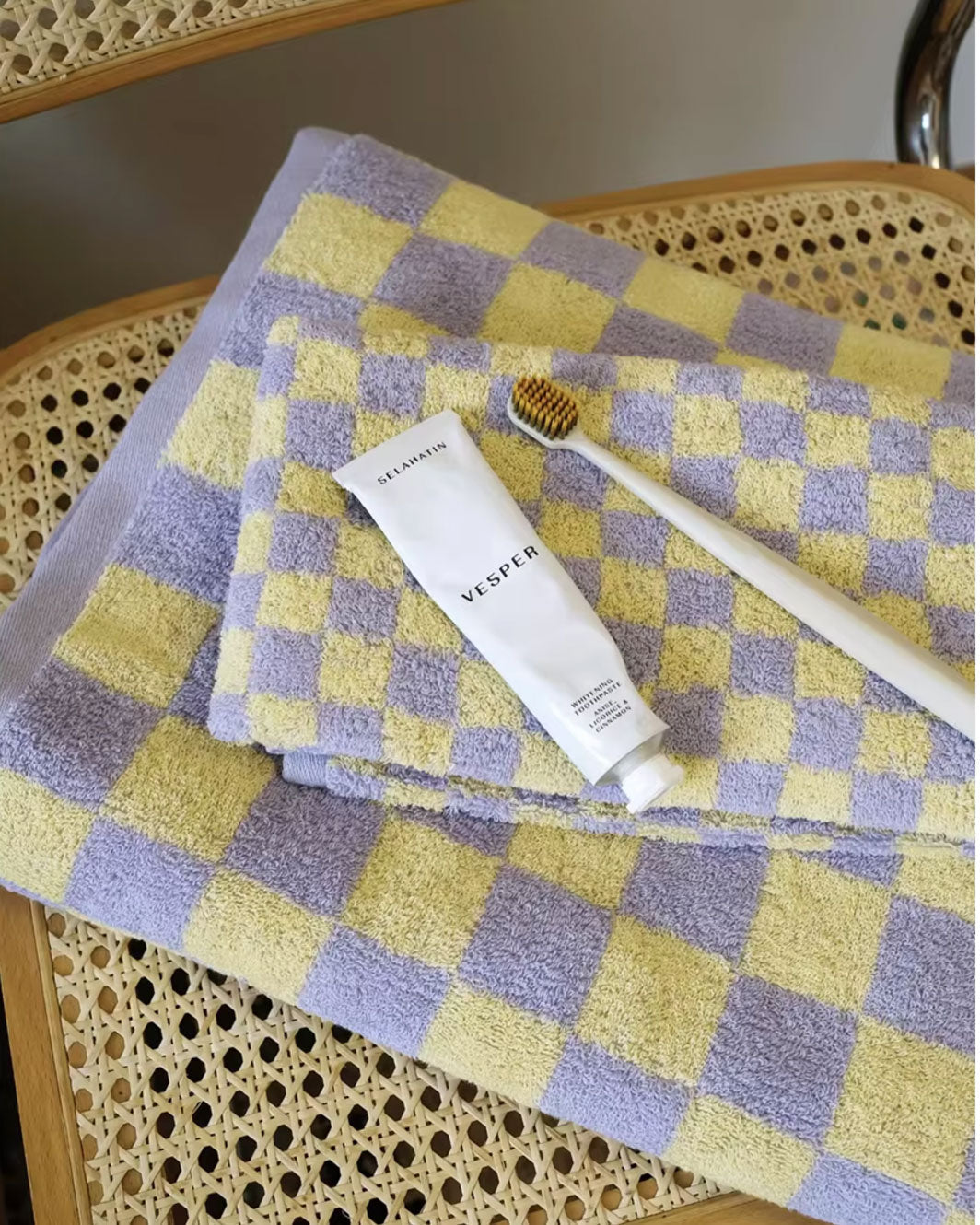 Checkerboard Cotton Towel