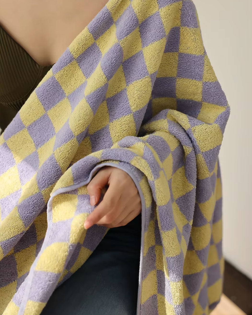 Checkerboard Cotton Towel