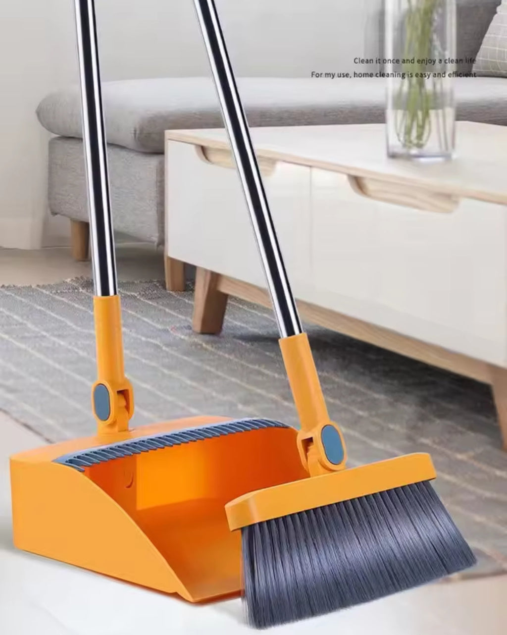 Magnetic Broom and Collapsible Dustpan Set