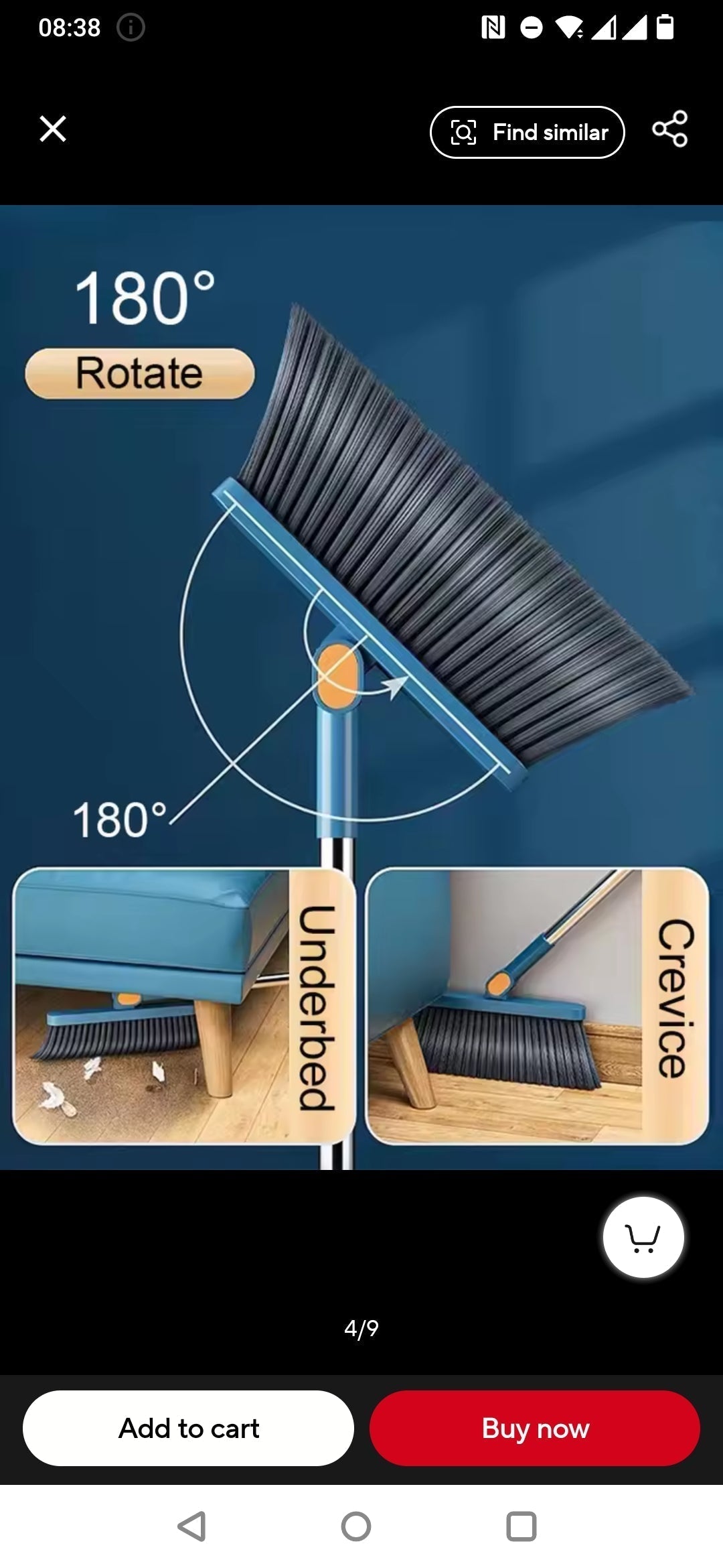 Magnetic Broom and Collapsible Dustpan Set