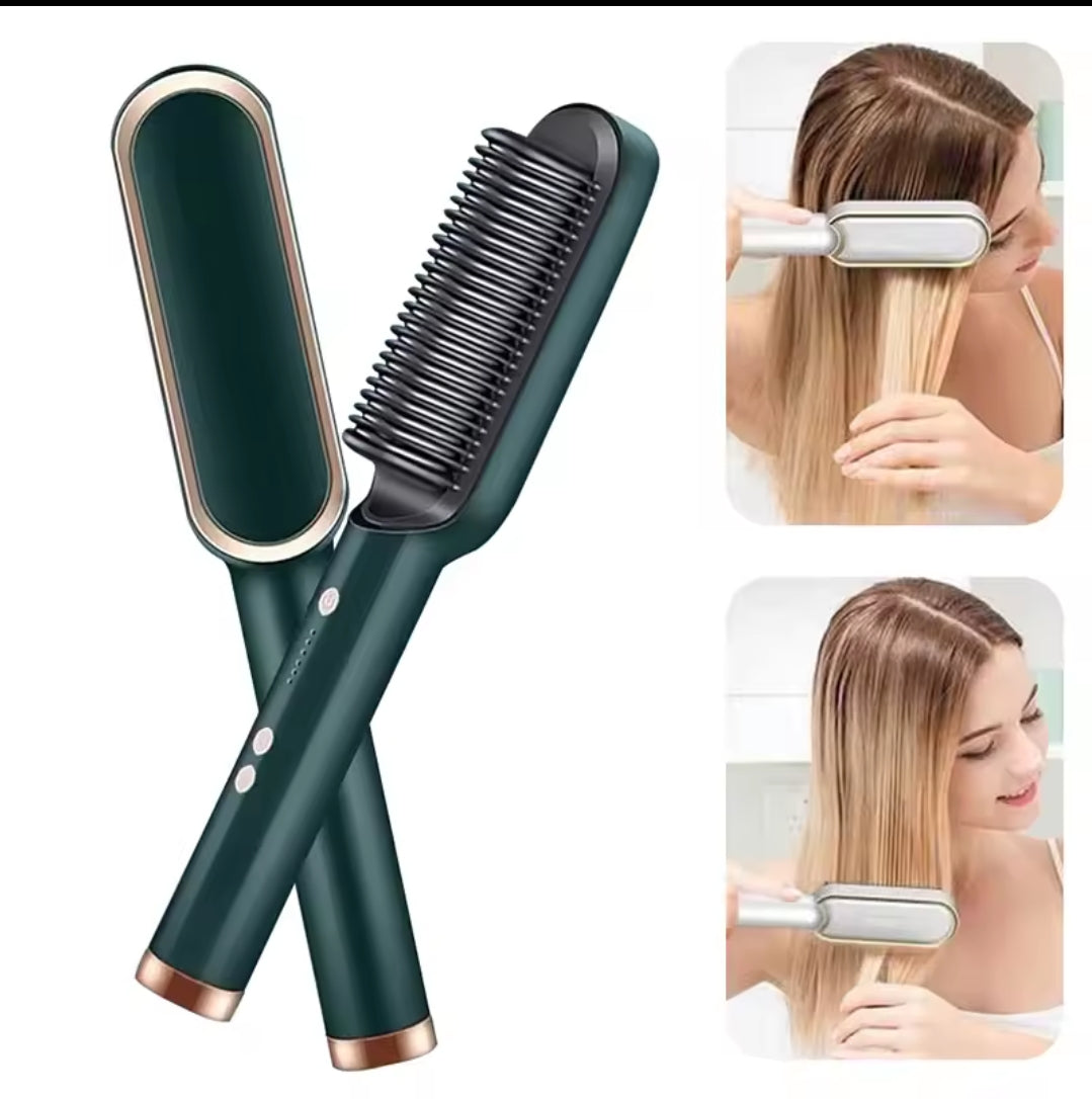 Hair straightening brush