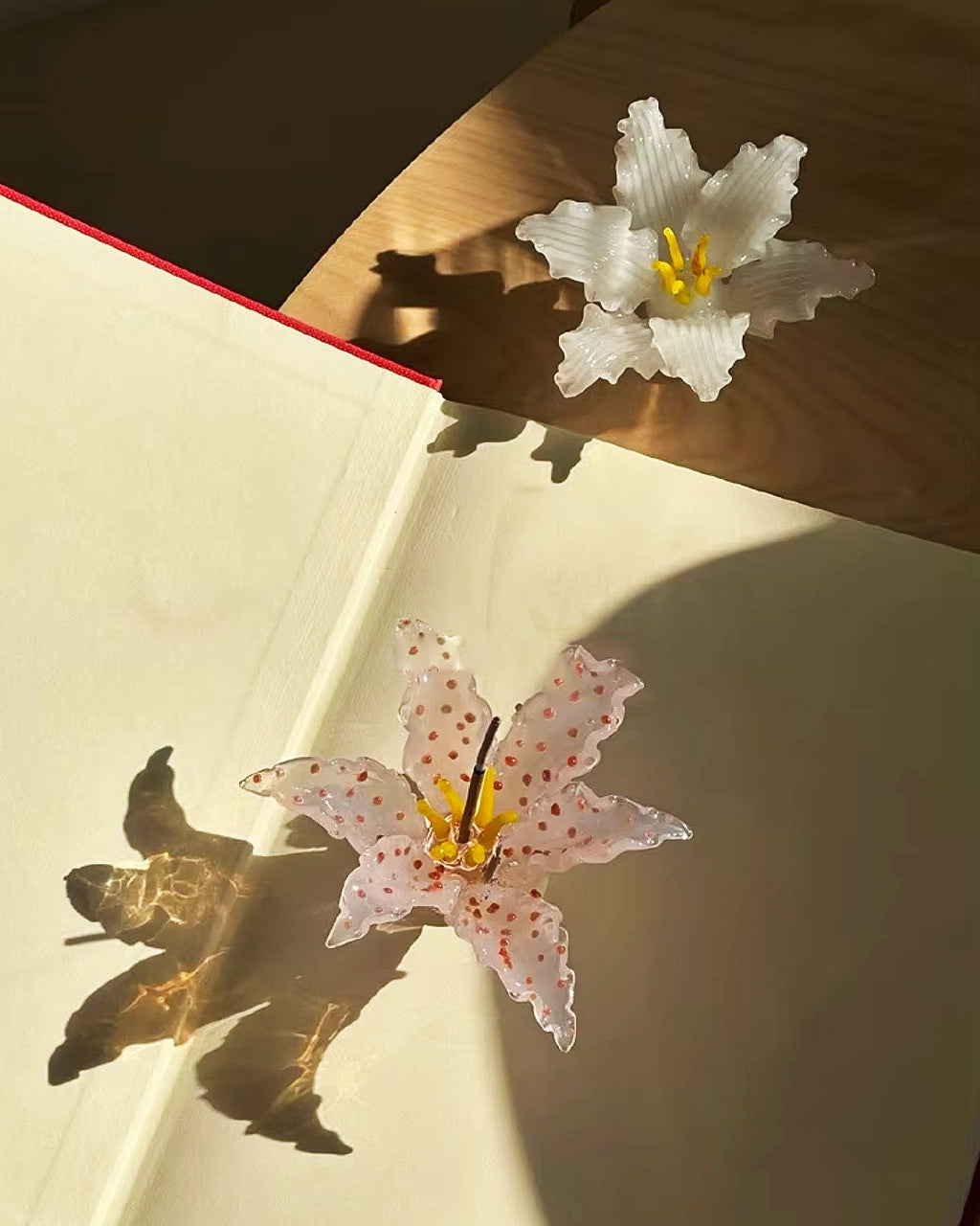 Handmade 3D Glass Ceramic Lily Incense Holder