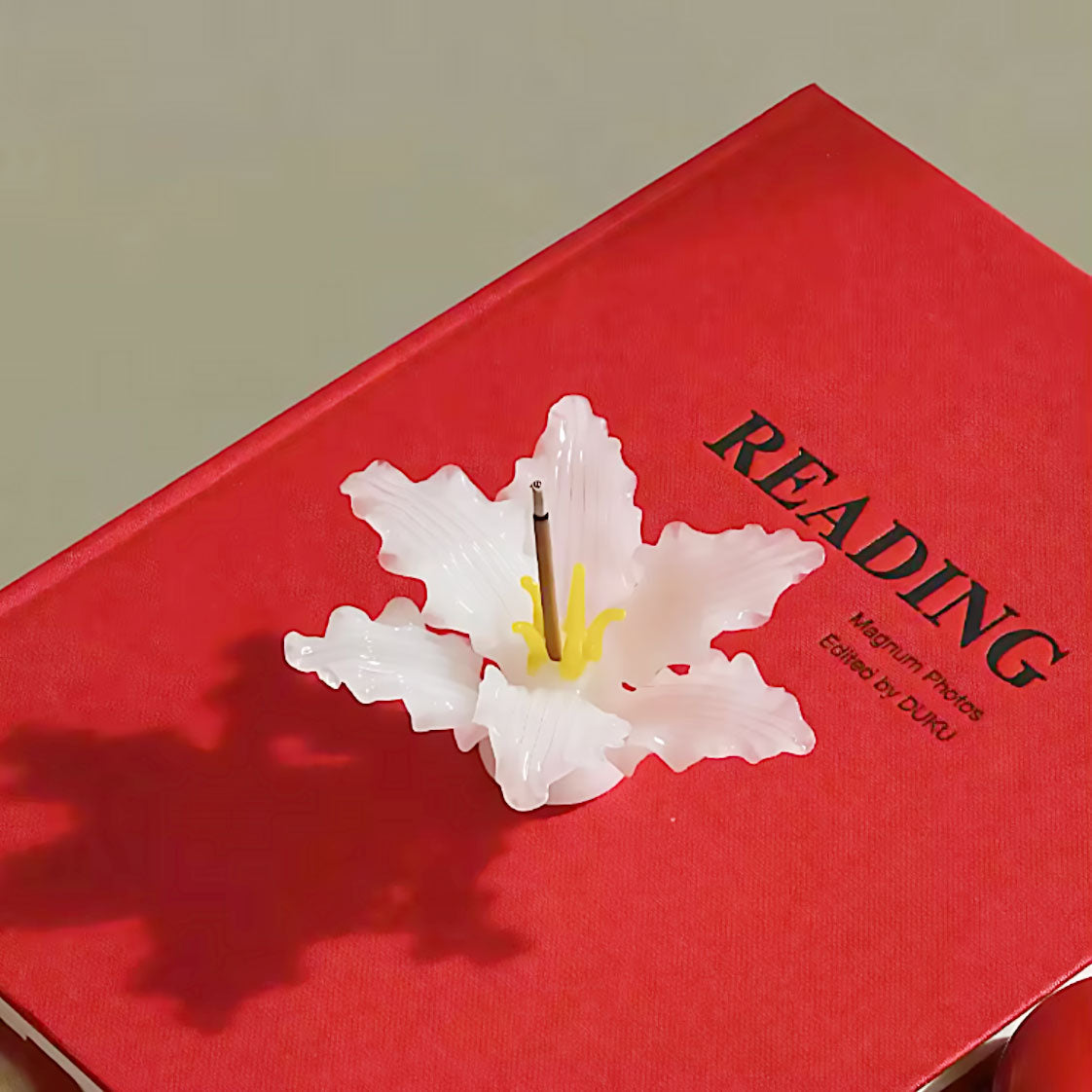 Handmade 3D Glass Ceramic Lily Incense Holder