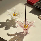 Handmade 3D Glass Ceramic Lily Incense Holder