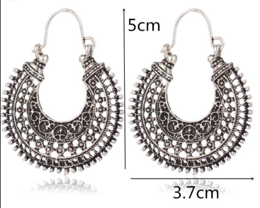 Elegant Tibetan Filigree Earrings made of High-Quality Real Silver!