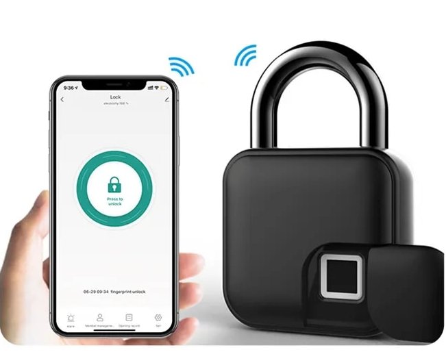 FingerScan Slim Padlock – Keyless Security with Fingerprint & USB Charging Function