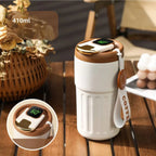 Compact thermos cup with temperature display – 410ml cup for hot and cold drinks