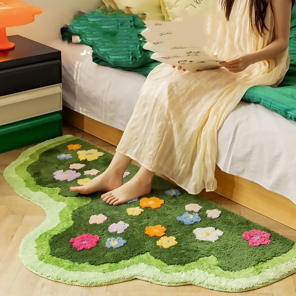 Moss and Floral Garden Rug