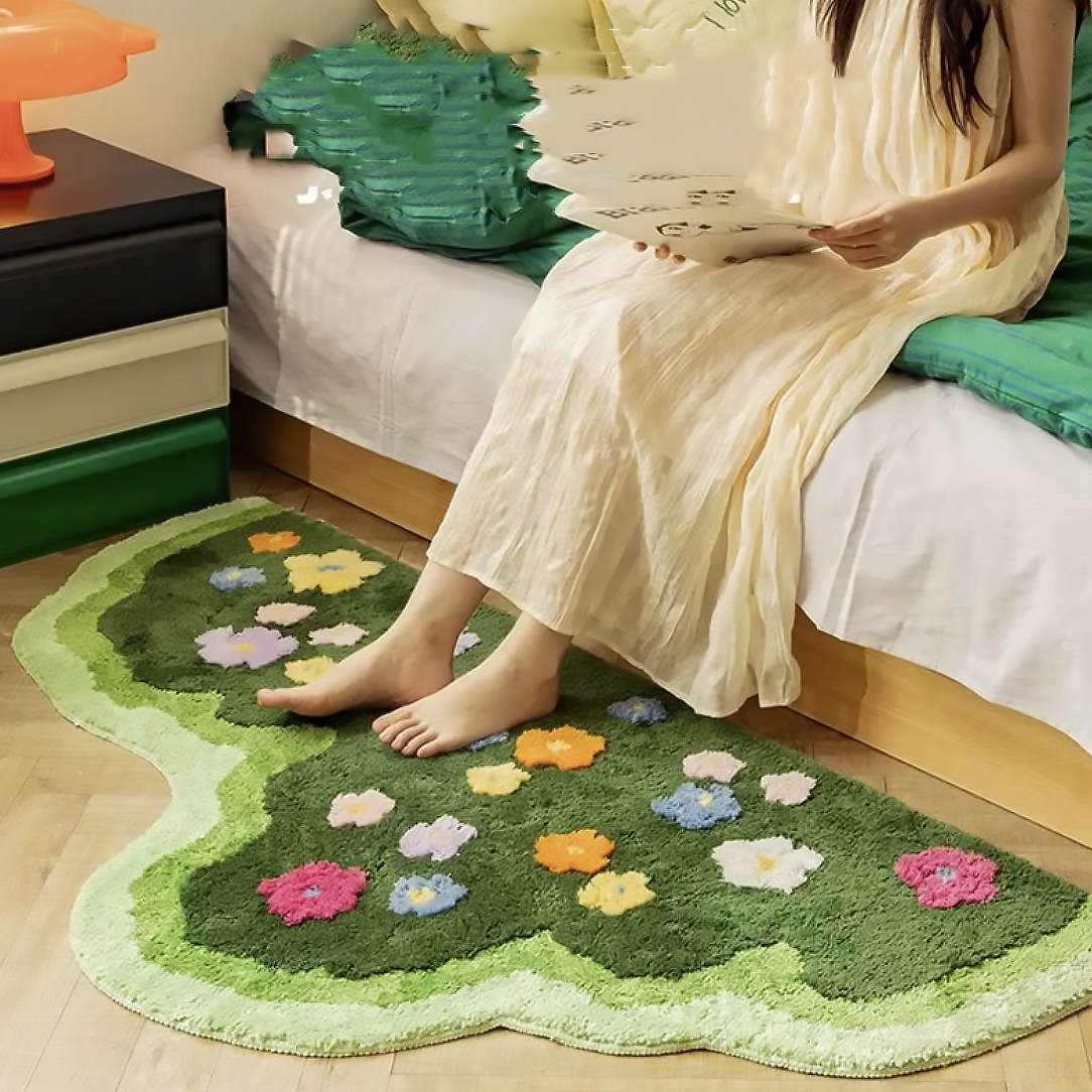Moss and Floral Garden Rug
