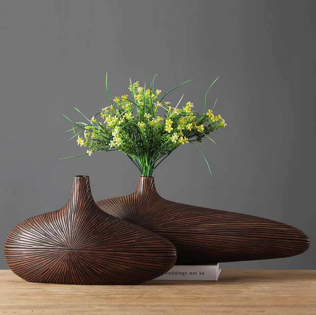 ClayAura Sahara Sculptured Vase | Handmade | Modern Decor for Home | Elegant Design
