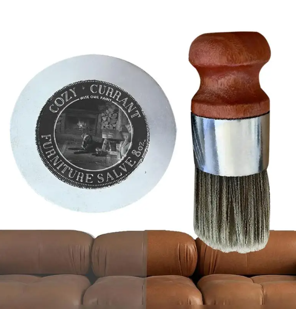 LeatherRevive | Leather furniture cream with brush wood
