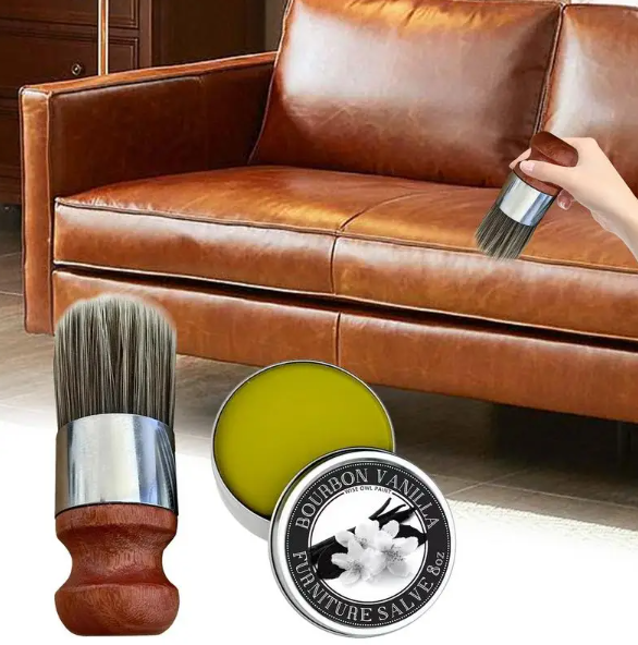LeatherRevive | Leather furniture cream with brush wood