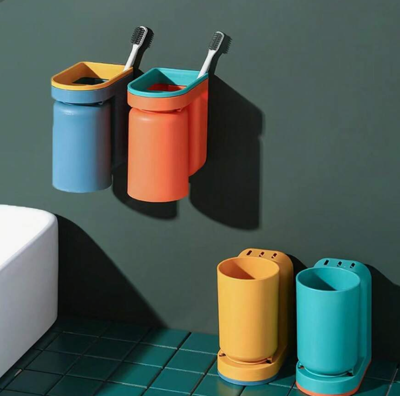 Adhesive toothbrush holder