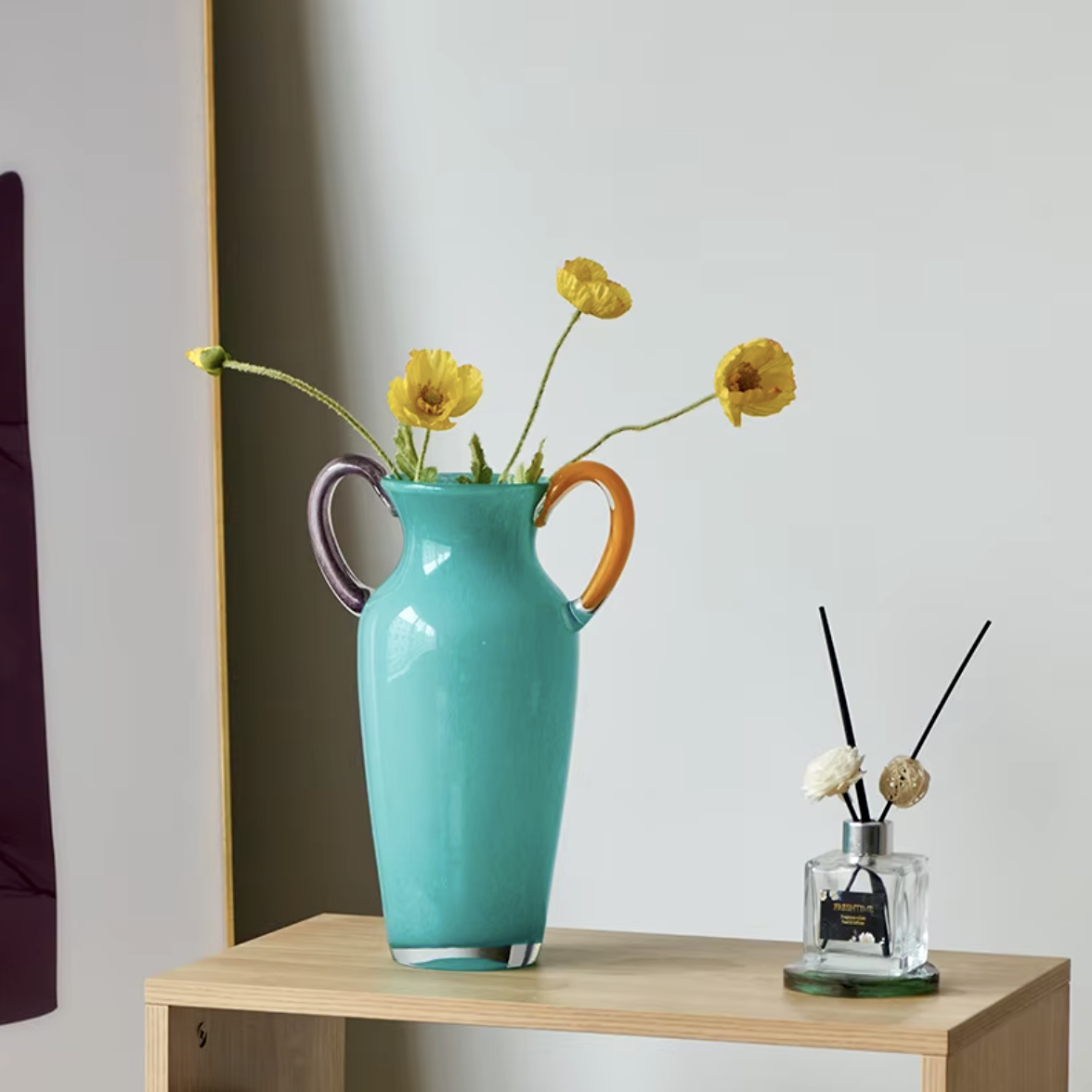 Vintage Stained Glass Binaural Vase
