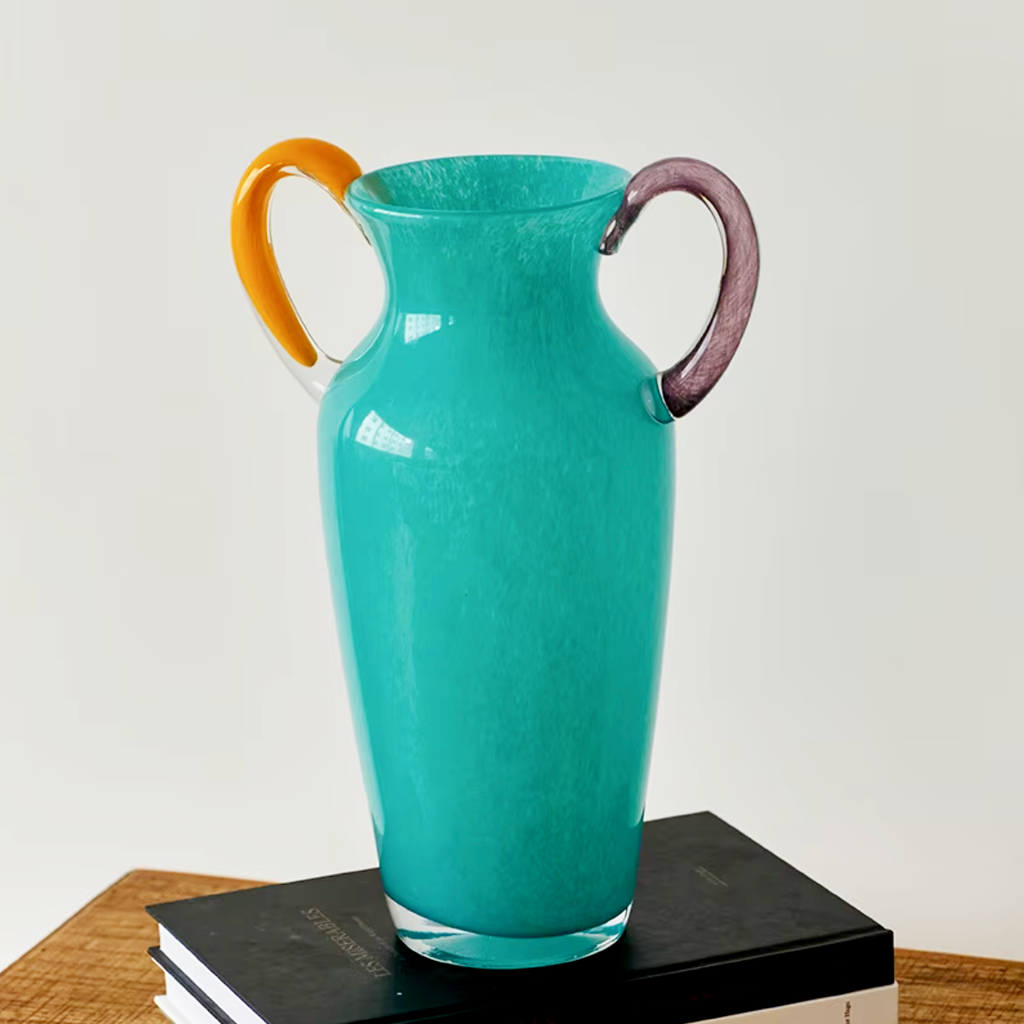 Vintage Stained Glass Binaural Vase