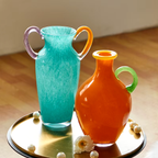 Vintage Stained Glass Binaural Vase