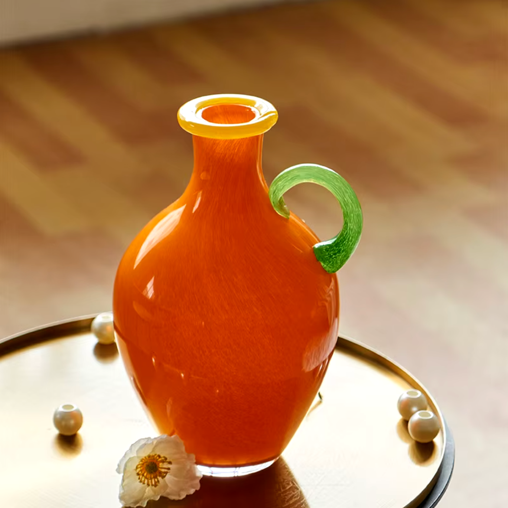 Vintage Stained Glass Binaural Vase