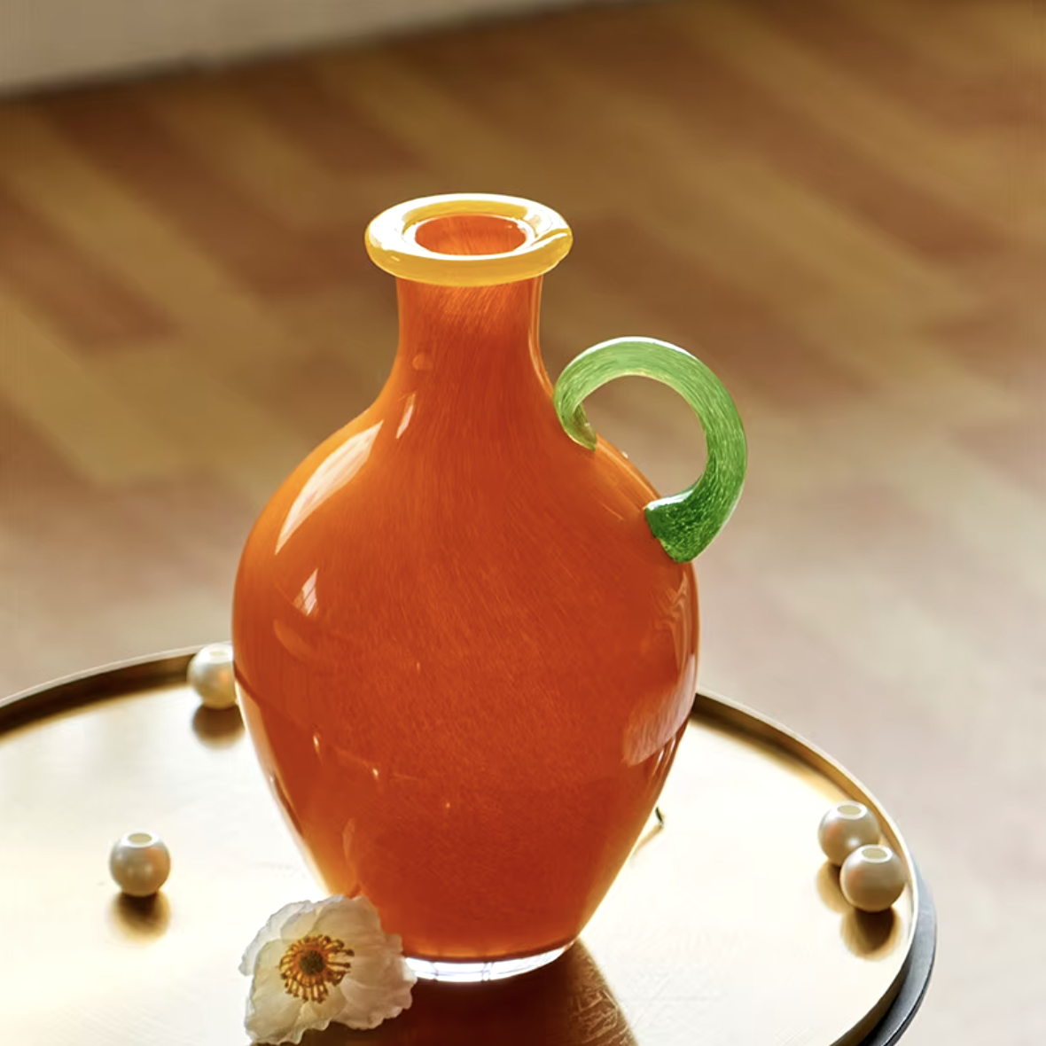 Vintage Stained Glass Binaural Vase