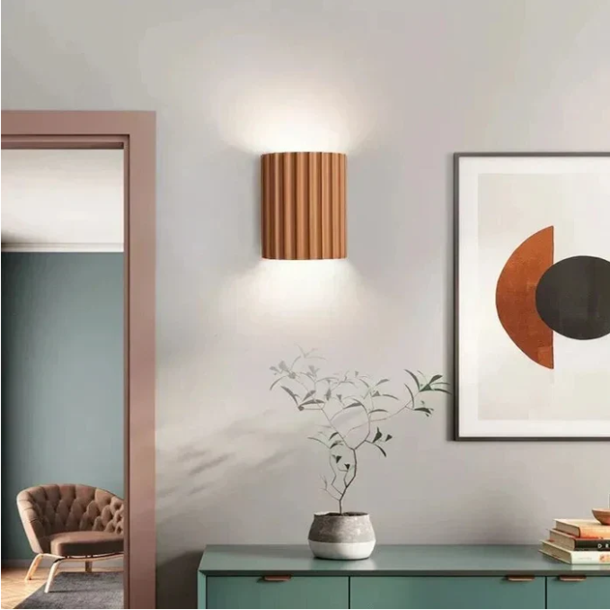 Contemporary wall lamp made of resin