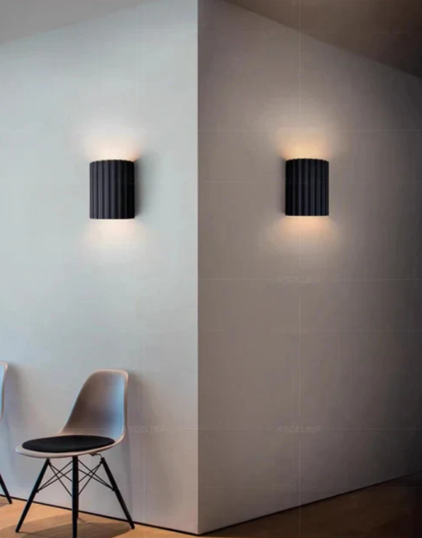 Contemporary wall lamp made of resin