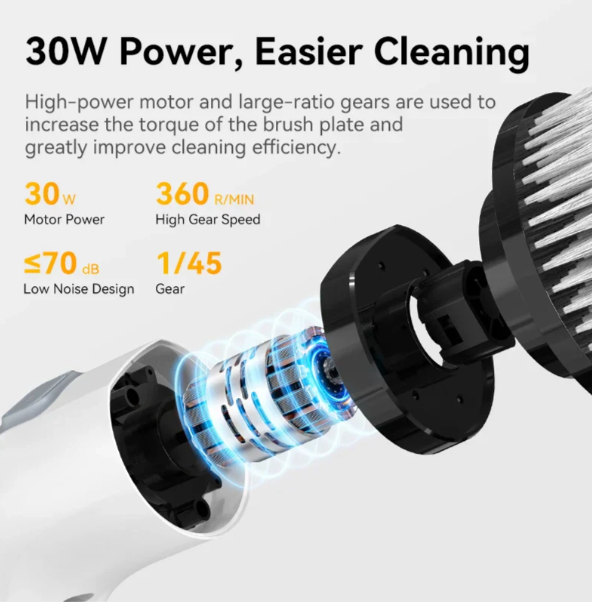 Cordless Electric Cleaning Brush with 7 Replaceable Attachments