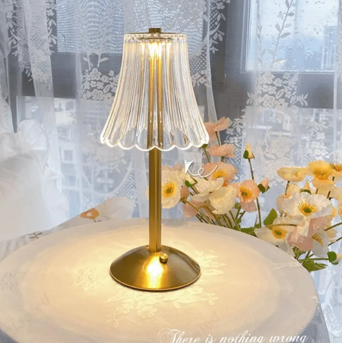 Wireless Crystal Table Lamp with Dimming Function