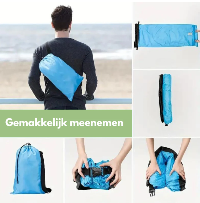 Air-filled lounge chair for on the go
